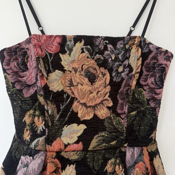 Rinascimento Floral Tapestry Fit And Flare Mini Dress Made In Italy S Holiday - Picture 3 of 11